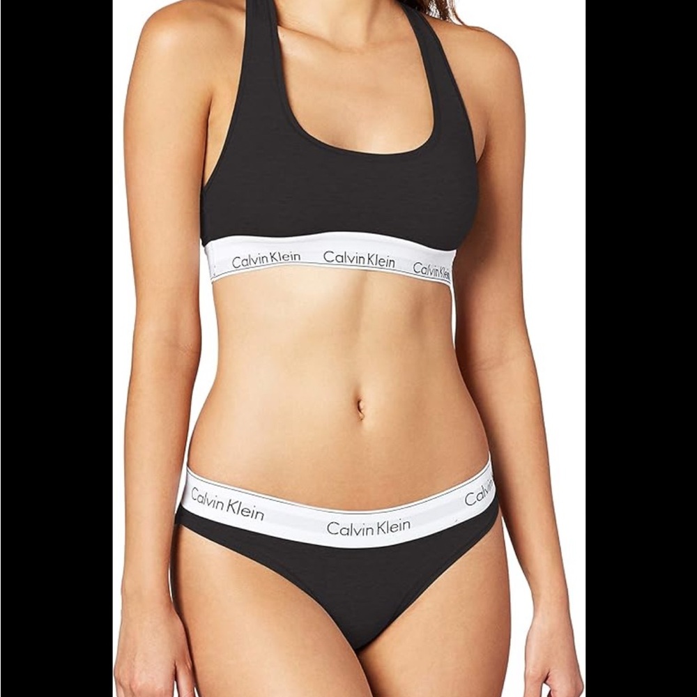 Calvin Klein Black and White Sports Bra Intimates